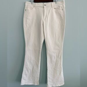 J. Jill Modern Slim Bootcut Jeans Ivory Stretch